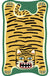 Yellow and Brown Irregular Rug Nursery Kids Animal Tiger Leopard Lion Pattern Area Rug Polyester Stain-Resistant Carpet