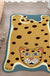 Yellow and Brown Irregular Rug Nursery Kids Animal Tiger Leopard Lion Pattern Area Rug Polyester Stain-Resistant Carpet