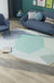 Green and Blue Irregular Rug Bedroom Novelty Colorblock Pattern Area Rug Polyester Stain-Resistant Carpet