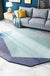 Green and Blue Irregular Rug Bedroom Novelty Colorblock Pattern Area Rug Polyester Stain-Resistant Carpet