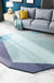 Green and Blue Irregular Rug Bedroom Novelty Colorblock Pattern Area Rug Polyester Stain-Resistant Carpet