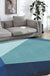 Grey and Blue Irregular Rug Bedroom Novelty Color Block Pattern Area Rug Polyester Washable Carpet