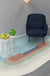 Blue Bedroom Rug Novelty Colorblock Pattern Area Rug Polyester Stain-Resistant Carpet