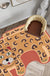 Kids Irregular Bedroom Rug in Red and Brown Animal Tiger Lion Leopard Print Rug Polyester Non-Slip Backing Area Rug