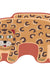 Kids Irregular Bedroom Rug in Red and Brown Animal Tiger Lion Leopard Print Rug Polyester Non-Slip Backing Area Rug