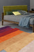 Novelty Living Room Irregular Rug Multicolored Color Block Stripe Print Rug Polyester Anti-Slip Backing Area Rug