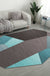 Casual Bedroom Irregular Rug in Grey and Ivory Color Block Print Rug Polyester Washable Area Rug