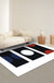 Black and Red Abstract Rug Polyester Modern Rug Washable Pet Friendly Area Rug for Living Room