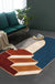 Grey and Green Irregular Rug Bedroom Novelty Color Block Stair Pattern Area Rug Polyester Pet Friendly Carpet