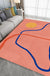 Novelty Abstract Rug Pink and Yellow Polyester Rug Non-Slip Backing Pet Friendly Area Rug for Living Room