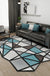 Novelty Living Room Irregular Rug in Black and White Geometric Fan Print Rug Polyester Pet Friendly Area Rug