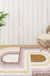 Pink Bedroom Rug Novelty Colorblock Pattern Area Rug Polyester Machine Washable Carpet