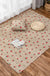 Kids Strawberry Pattern Rug Yellow and Green Cotton Rug Washable Pet Friendly Non-Slip Area Rug for Child's Bedroom