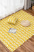 Kids Strawberry Pattern Rug Yellow and Green Cotton Rug Washable Pet Friendly Non-Slip Area Rug for Child's Bedroom