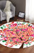 Unique Floral Pattern Rug Pink and Orange Kids Rug Polyester Pet Friendly Washable Non-Slip Backing Area Rug for Nursery