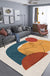 Multicolor Living Room Rug Nordic Character Pattern Rug Polyester Washable Pet Friendly Area Rug