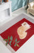 Novelty Cat Pattern Rug Red and Black Polyester Washable Pet Friendly Area Rug for Decoration