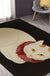 Novelty Cat Pattern Rug Red and Black Polyester Washable Pet Friendly Area Rug for Decoration