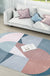 Grey and Blue Bedroom Rug Novelty Colorblock Stripe Pattern Area Rug Polyester Pet Friendly Carpet