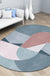 Grey and Blue Bedroom Rug Novelty Colorblock Stripe Pattern Area Rug Polyester Pet Friendly Carpet