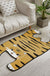 Grey and Yellow Irregular Rug Nursery Kids Animal Tiger Pattern Area Rug Polyester Pet Friendly Carpet