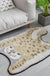 Kids Irregular Bedroom Rug in Yellow and Purple Animal Leopard Print Rug Polyester Non-Slip Backing Area Rug