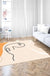 Contemporary Abstract Rug Beige Polyester Rug Pet Friendly Washable Area Rug for Living Room