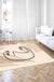 Contemporary Abstract Rug Beige Polyester Rug Pet Friendly Washable Area Rug for Living Room