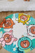 Kids Cartoon Bear Pattern Rug Green and Brown Polyester Rug Washable Pet Friendly Non-Slip Area Rug for Child's Bedroom