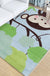 Kids Animal Pattern Rug Green Multicolor Polyester Rug Washable Pet Friendly Non-Slip Area Rug for Child's Bedroom