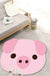 Unique Cartoon Animal Pattern Rug Green and Pink Kids Rug Polyester Pet Friendly Washable Non-Slip Backing Area Rug for Nursery