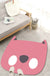 Unique Cartoon Animal Pattern Rug Green and Pink Kids Rug Polyester Pet Friendly Washable Non-Slip Backing Area Rug for Nursery