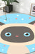 Kids Cartoon Animal Pattern Rug Blue and Pink Polyester Rug Washable Pet Friendly Non-Slip Area Rug for Child's Bedroom