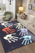 Kids Handprint Pattern Rug Black and Apricot Polyester Rug Washable Pet Friendly Non-Slip Area Rug for Child's Bedroom