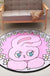 Unique Animal Pattern Rug Pink and Blue Kids Rug Polyester Pet Friendly Washable Non-Slip Backing Area Rug for Nursery