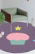 Novelty Cake Pattern Rug Brown and Purple Kids Rug Polyester Pet Friendly Washable Area Rug for Nursery