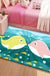 Kids Cartoon Dolphin Pattern Rug with Star Green and Blue Polyester Rug Washable Pet Friendly Non-Slip Area Rug for Child's Bedroom