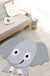 Kids Cartoon Animal Pattern Rug Green and Blue Polyester Rug Washable Pet Friendly Non-Slip Area Rug for Child's Bedroom