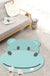 Kids Cartoon Animal Pattern Rug Green and Blue Polyester Rug Washable Pet Friendly Non-Slip Area Rug for Child's Bedroom