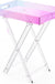 Acrylic Iridescent Coffee Table, Folding Tray End Table, Modern Chic Accent Desk-Living Room,Bedroom And Bar Serving20x14 Inch,24 Inch High