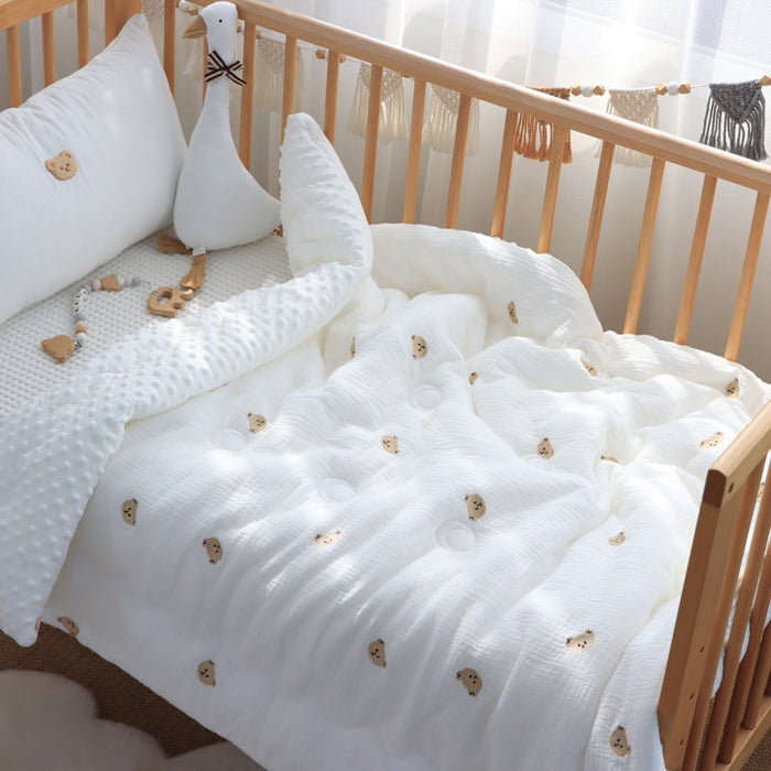 Children's Pure Cotton Wrinkled Gauze And Bean Down Quilt