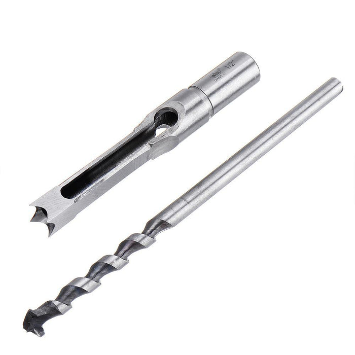 Drillpro 6.35/7.94/9.5/12.7mm Woodworking Square Hole Drill Bit Mortising Chisel 1/4 to 1/2 Inch