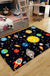 Unusual Outer Space Pattern Rug Multicolor Kids Rug Polyester Pet Friendly Washable Area Rug for Nursery