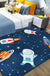 Unusual Outer Space Pattern Rug Multicolor Kids Rug Polyester Pet Friendly Washable Area Rug for Nursery