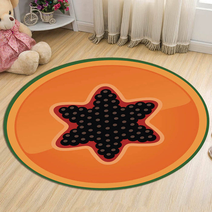 Kids Fruit Pattern Rug Yellow and Green Polyester Rug Washable Pet Friendly Non-Slip Area Rug for Child's Bedroom