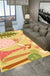 Kids Plant Pattern Rug Green and Blue Polyester Rug Washable Pet Friendly Non-Slip Area Rug for Child's Bedroom