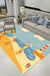 Kids Plant Pattern Rug Green and Blue Polyester Rug Washable Pet Friendly Non-Slip Area Rug for Child's Bedroom