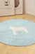 Kids Horse Pattern Rug Blue and Khaki Cotton Rug Washable Pet Friendly Non-Slip Area Rug for Child's Bedroom