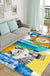 Kids Animal Pattern Rug Black and Blue Acrylic Rug Washable Pet Friendly Non-Slip Area Rug for Child's Bedroom