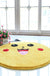 Cute Expression Pattern Rug Yellow and Green Kids Rug Polyester Pet Friendly Washable Area Rug for Nursery